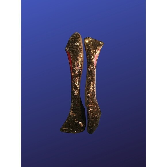 𝅺CROWN VINTAGE Sequin Ballet Flats, Dark Gray, Women’s Size10M, NWOB - Picture 5 of 8